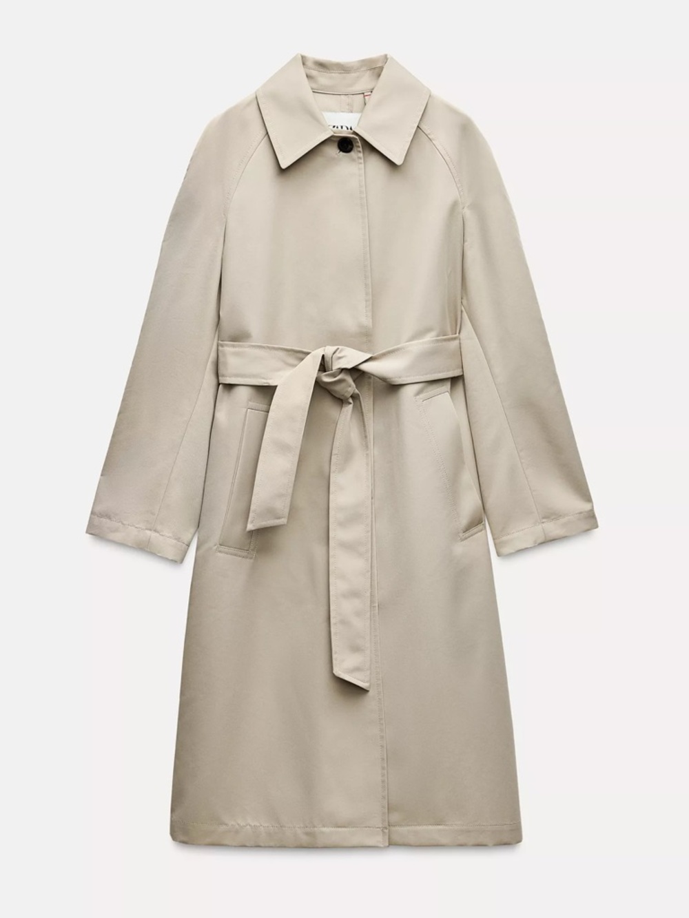 Zara Belted Water Repellant Trench Brown/Taupe